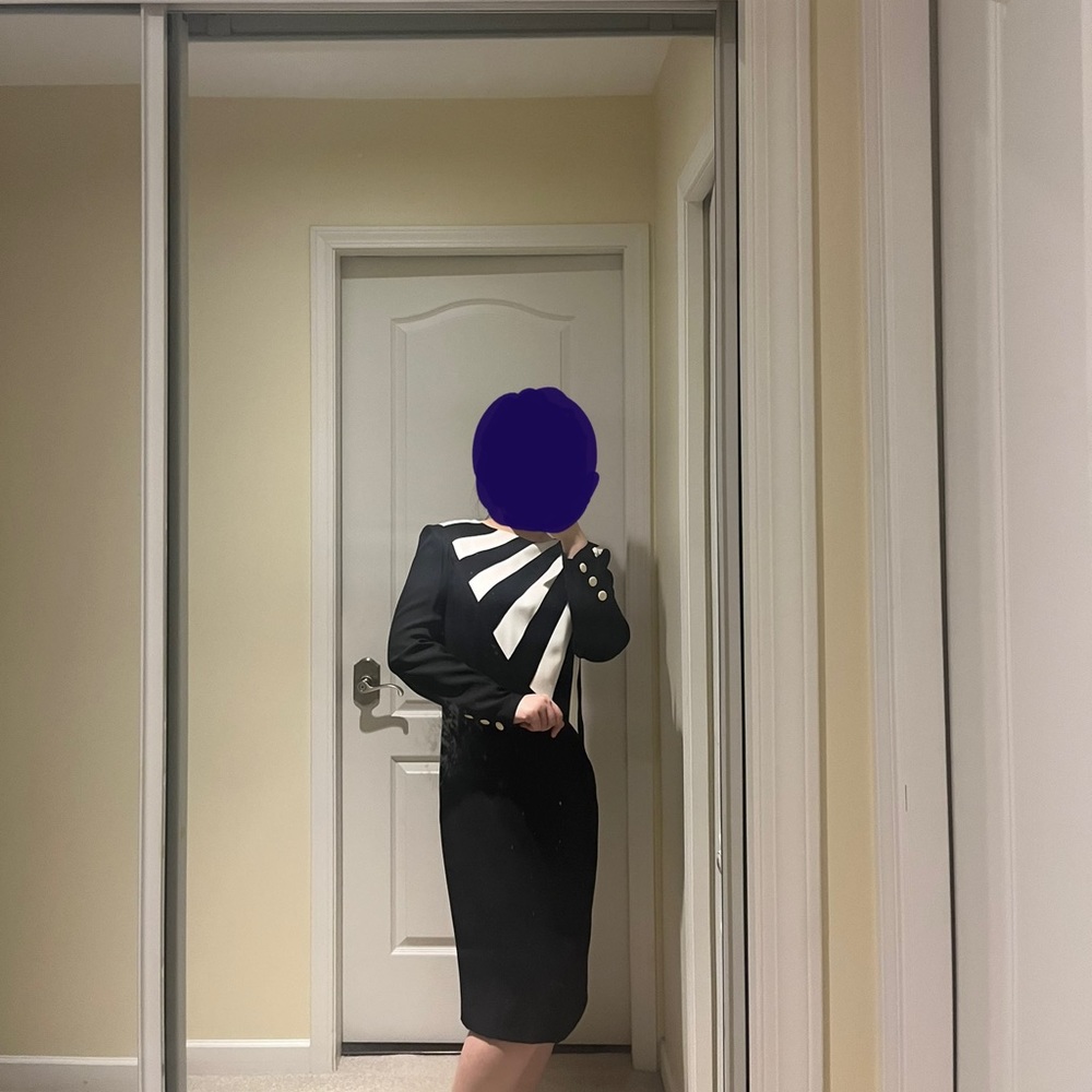 Vintage Louis Feraud Black and White Dress